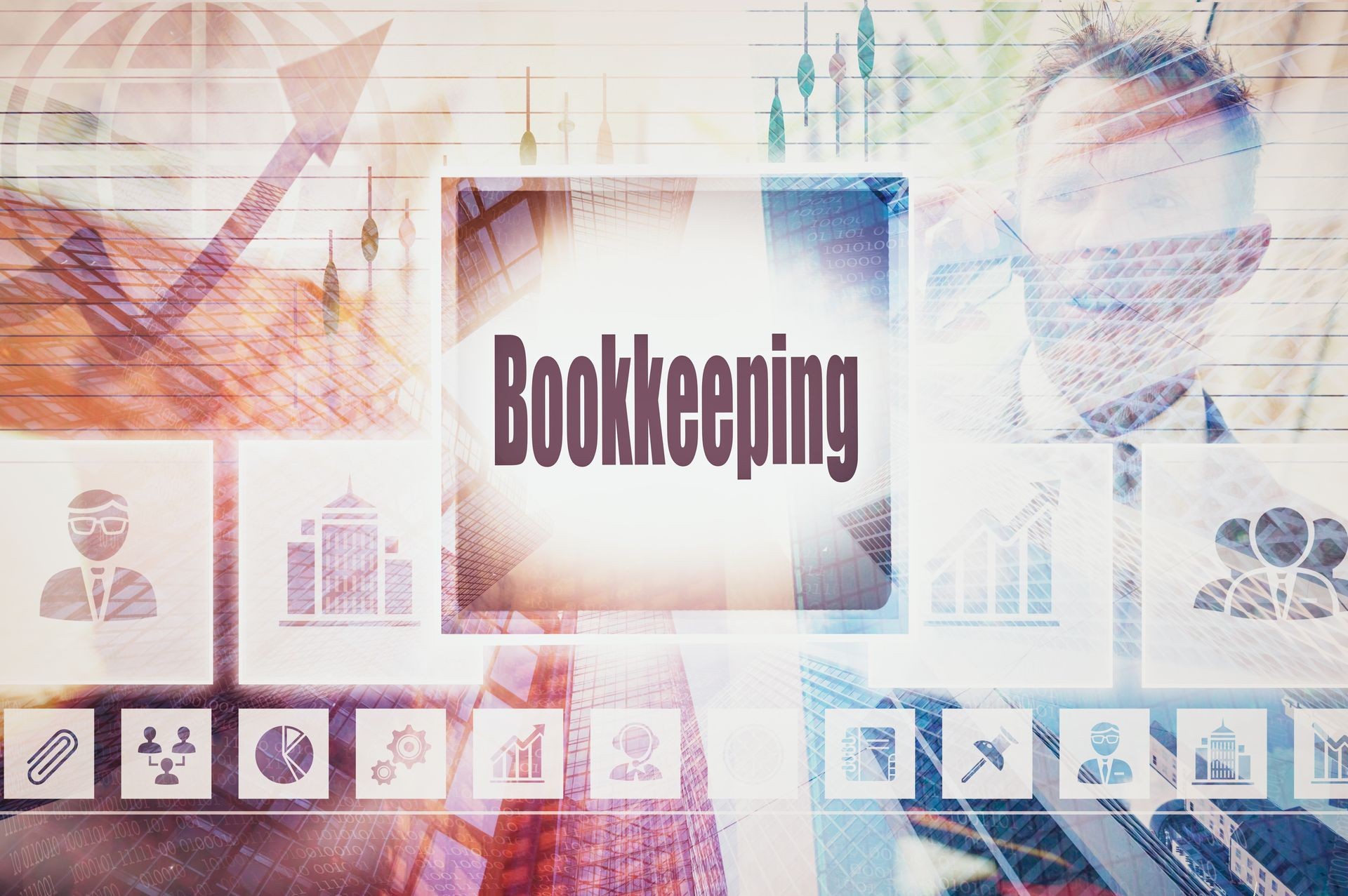 Business Bookkeeping collage concept